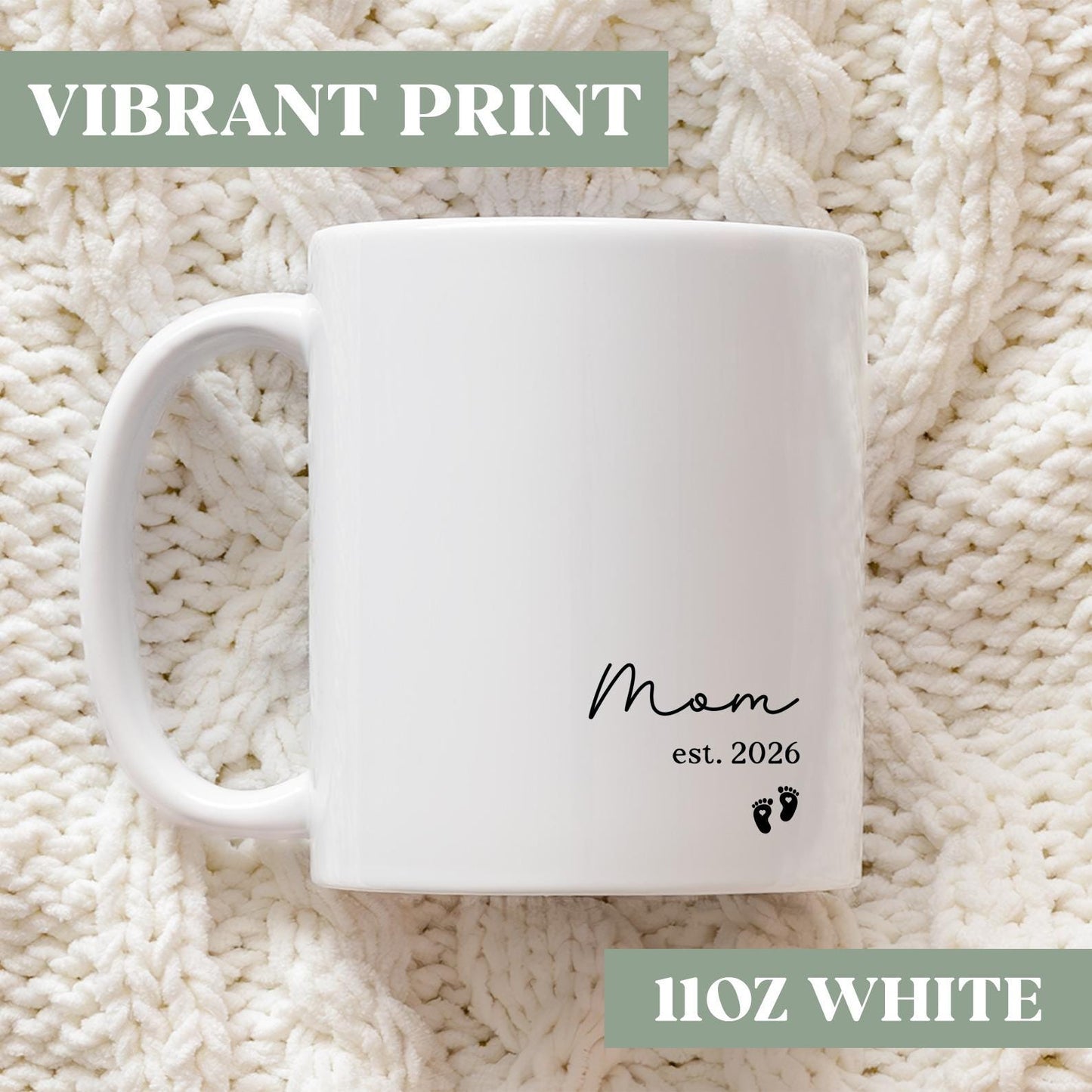 Personalized Mom Est Coffee Mug, Custom Mom Est Coffee Cup, First Time Mom Gift, Mom Est Gift, New Mom Coffee Mug Gift, 772ks