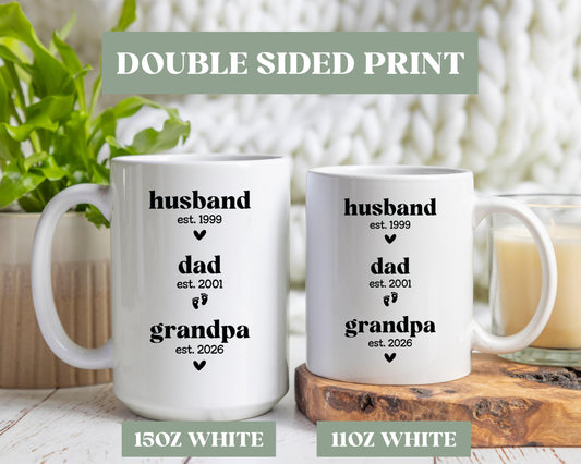 First Time Grandpa Gift, Personalized Grandpa Est Coffee Mug, Grandpa Announcement Mug Gift, New Grandpa Mug Cup Gift, 03bf8