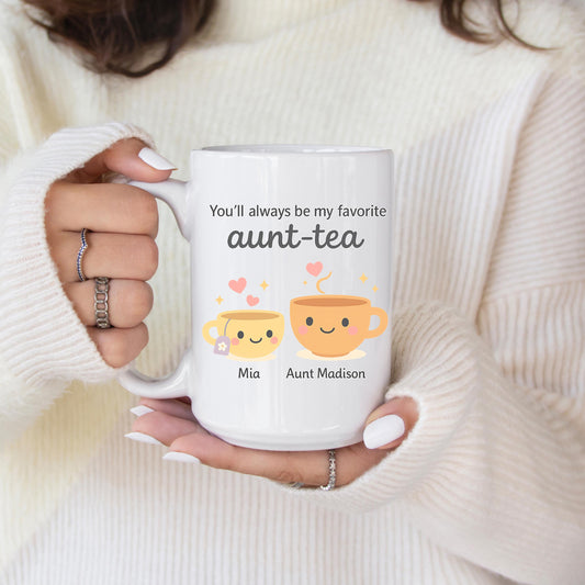 Personalized Favorite Aunt Mug – Custom Ceramic Coffee Cup Gift