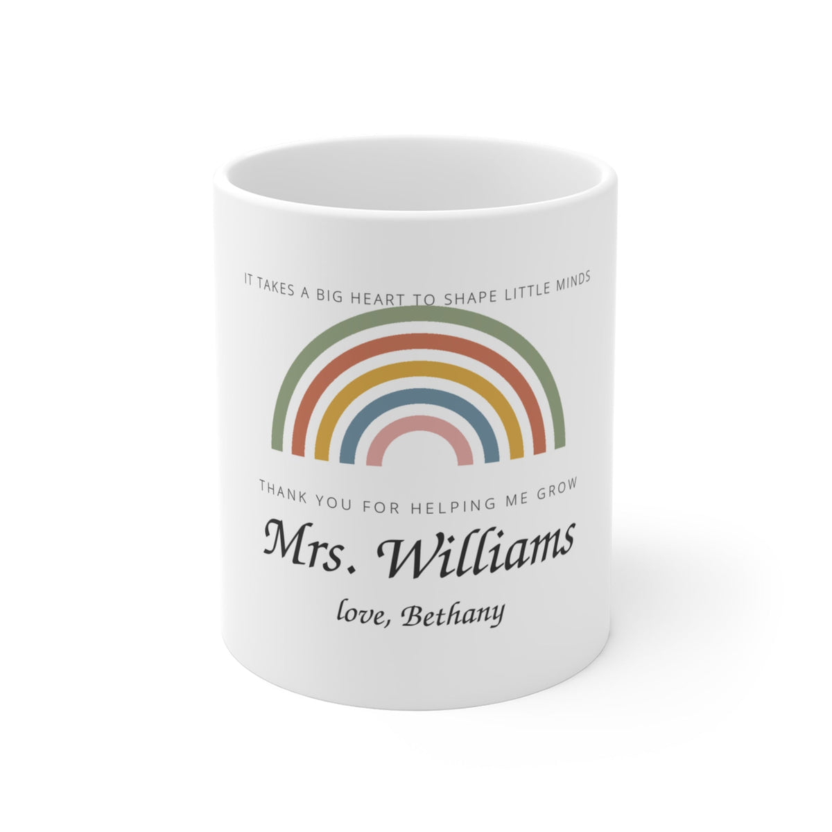 Teacher Rainbow Personalized Mug – Custom Name Coffee Cup