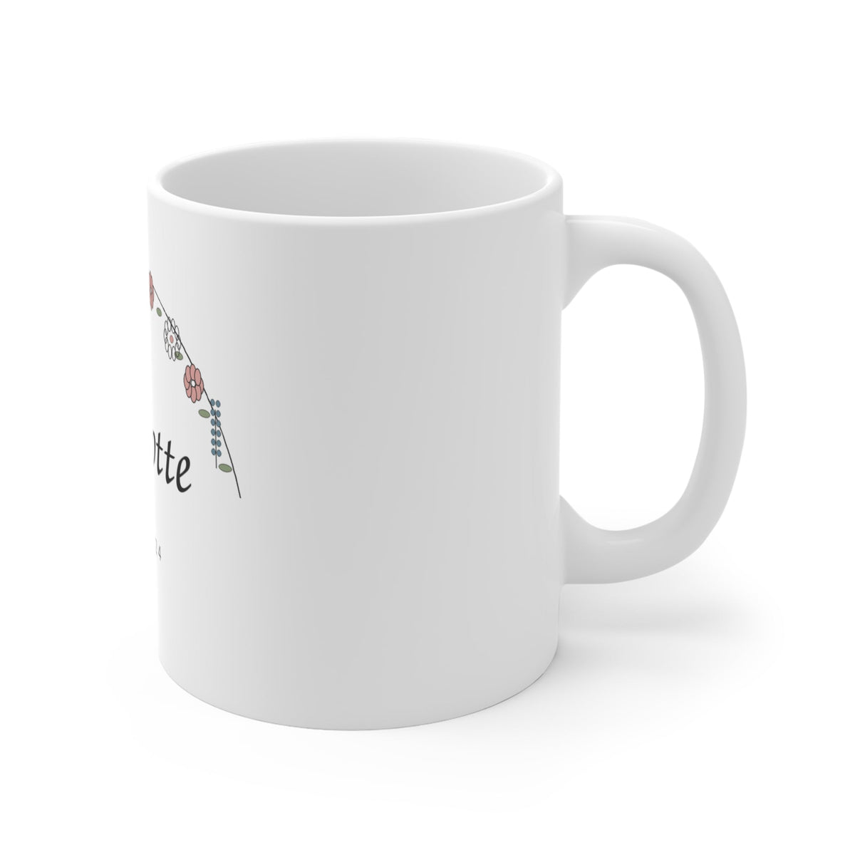 Wildflower Name Arch Personalized Mug – Custom Name Coffee Cup