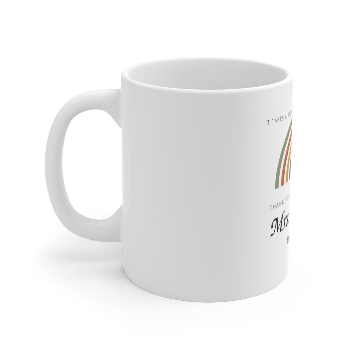 Teacher Rainbow Personalized Mug – Custom Name Coffee Cup