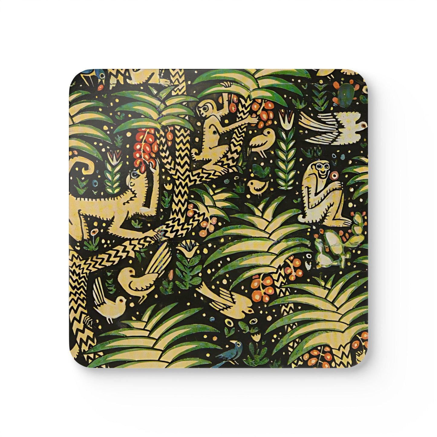 Tropical Jungle Animal Cork Coaster Set of 4 — Boho Home Decor