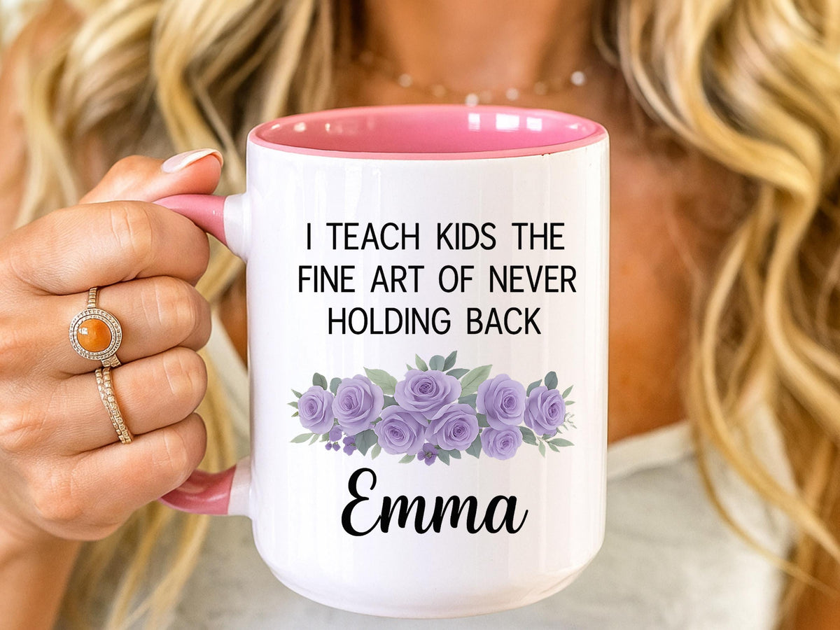 Personalized Floral Teacher Coffee Mug, Teacher Appreciation Gift