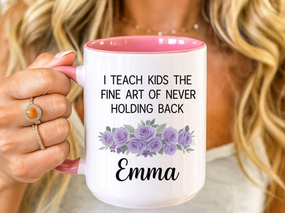 Personalized Floral Teacher Coffee Mug, Teacher Appreciation Gift
