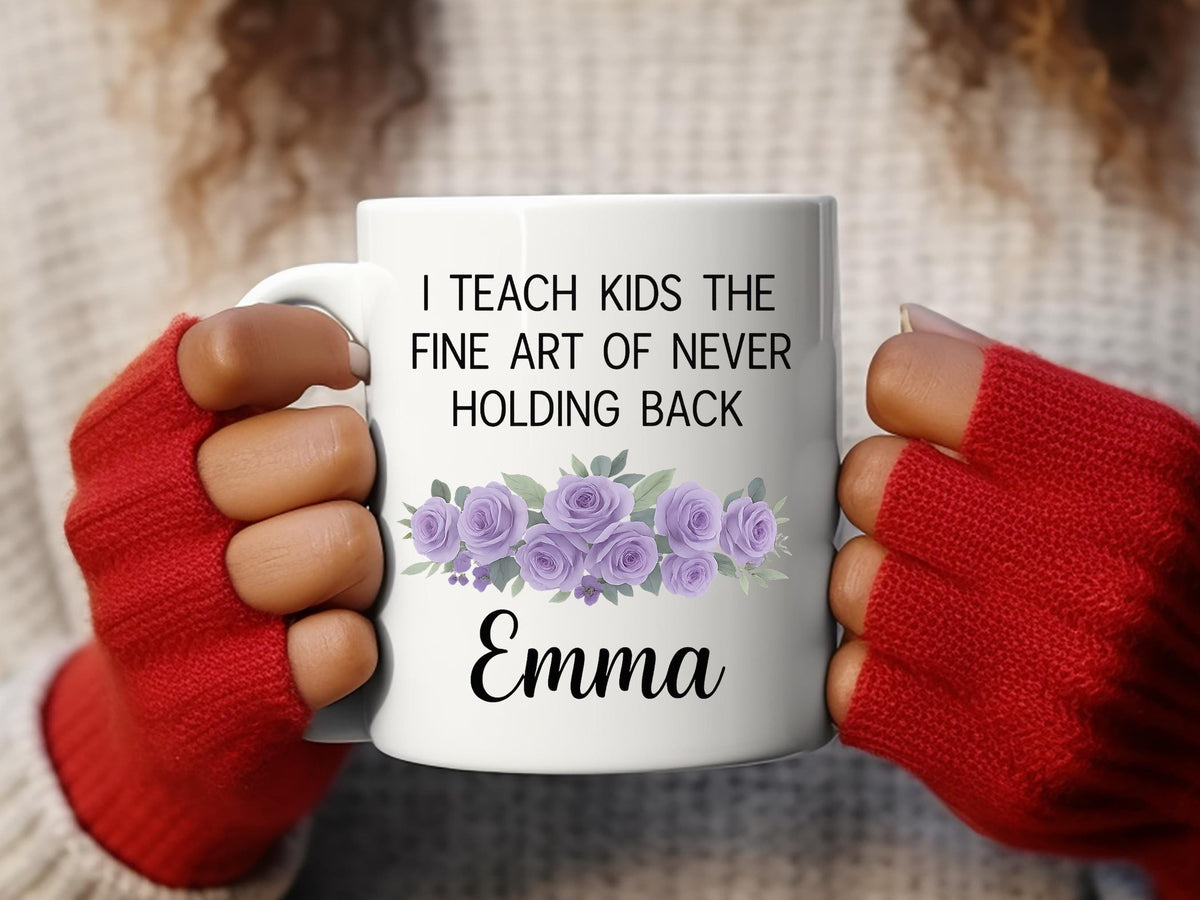 Personalized Floral Teacher Coffee Mug, Teacher Appreciation Gift