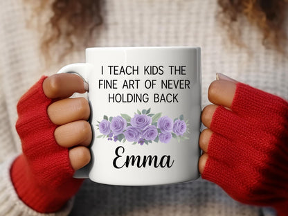 Personalized Floral Teacher Coffee Mug, Teacher Appreciation Gift