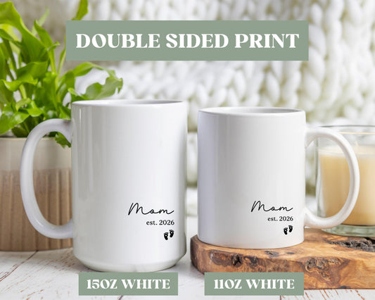 Personalized Mom Est Coffee Mug, Custom Mom Est Coffee Cup, First Time Mom Gift, Mom Est Gift, New Mom Coffee Mug Gift, 772ks