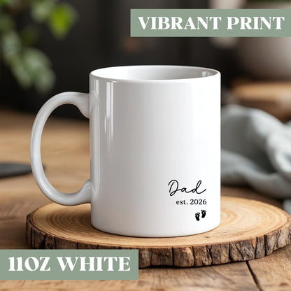 Personalized Dad Est Coffee Mug, Custom Dad Est Cup, Dad Announcement Mug Gift, First Time Dad Mug Gift, New Dad Mug Cup Gift, X72jv