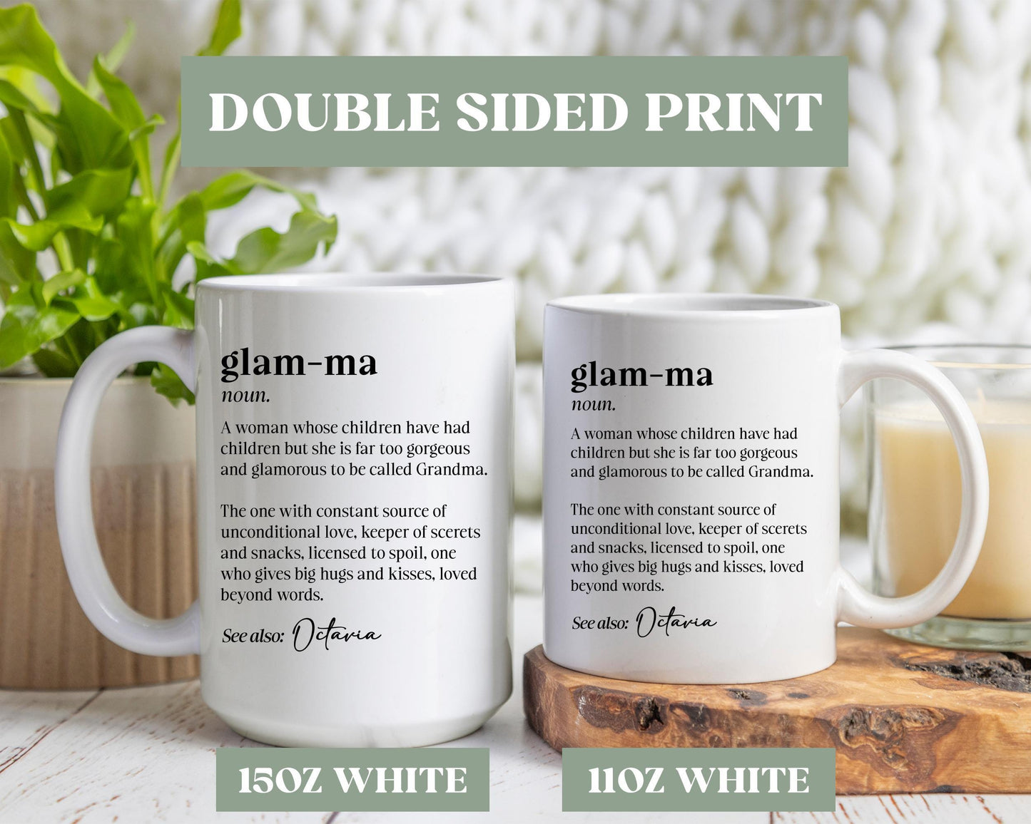 Personalized Glam-ma Definition Mug, Custom Grandma Coffee Mug, Grandma Coffee Cup, Grandma Birthday Mug Gift, Gift For Grandma, T54m22