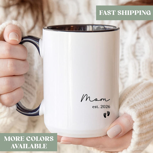 Personalized Mom Est Coffee Mug, Custom Mom Est Coffee Cup, First Time Mom Gift, Mom Est Gift, New Mom Coffee Mug Gift, 772ks