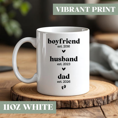 Personalized Dad Announcement Coffee Mug, Dad Est Cup, First Time Dad Gift, Dad Announcement Gift, New Dad Mug Cup Gift, 3b2k7