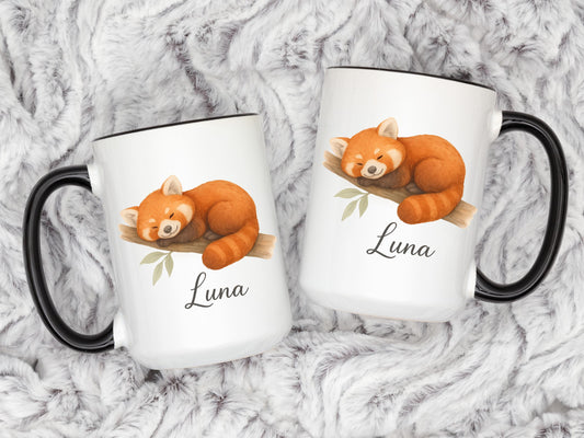Personalized Red Panda Mug, Custom Name Animal Lover Gift