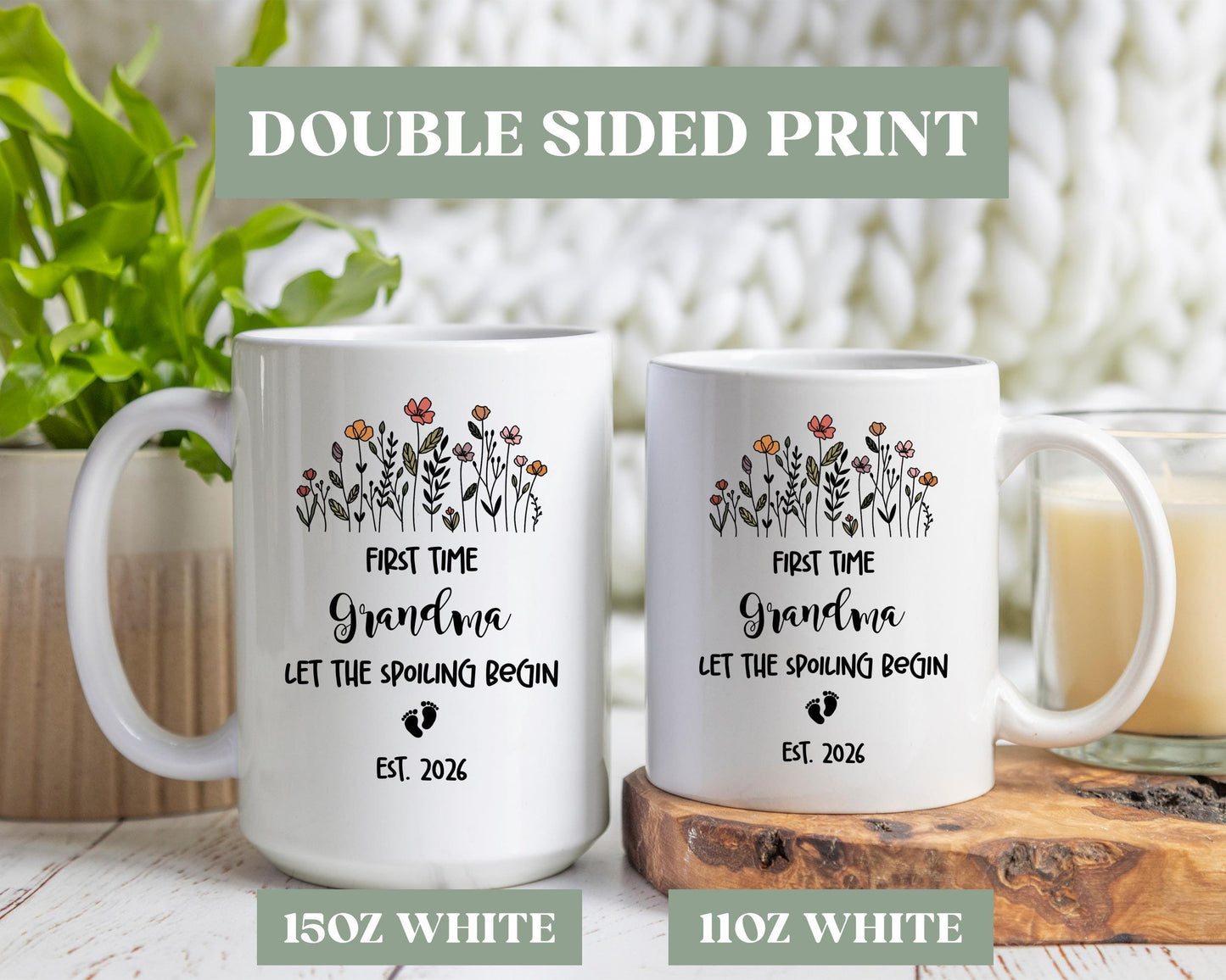 First Time Grandma Coffee Mug, First Time Grandma Gift, Personalized New Grandma Coffee Mug, Custom Grandma Announcement Cup Gift, F34d22