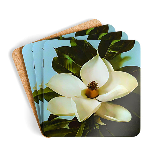 Magnolia Botanical Cork Coaster Set of 4 — Southern Floral Home Decor