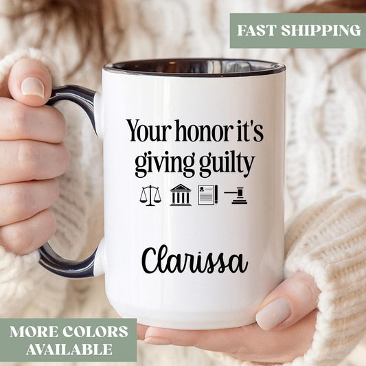 Your Honor Its Giving Guilty Mug, Personalized Law Student Graduation Gift, New Lawyer Gift, Personalized Lawyer Mug, Lawyer Gift, S4g704