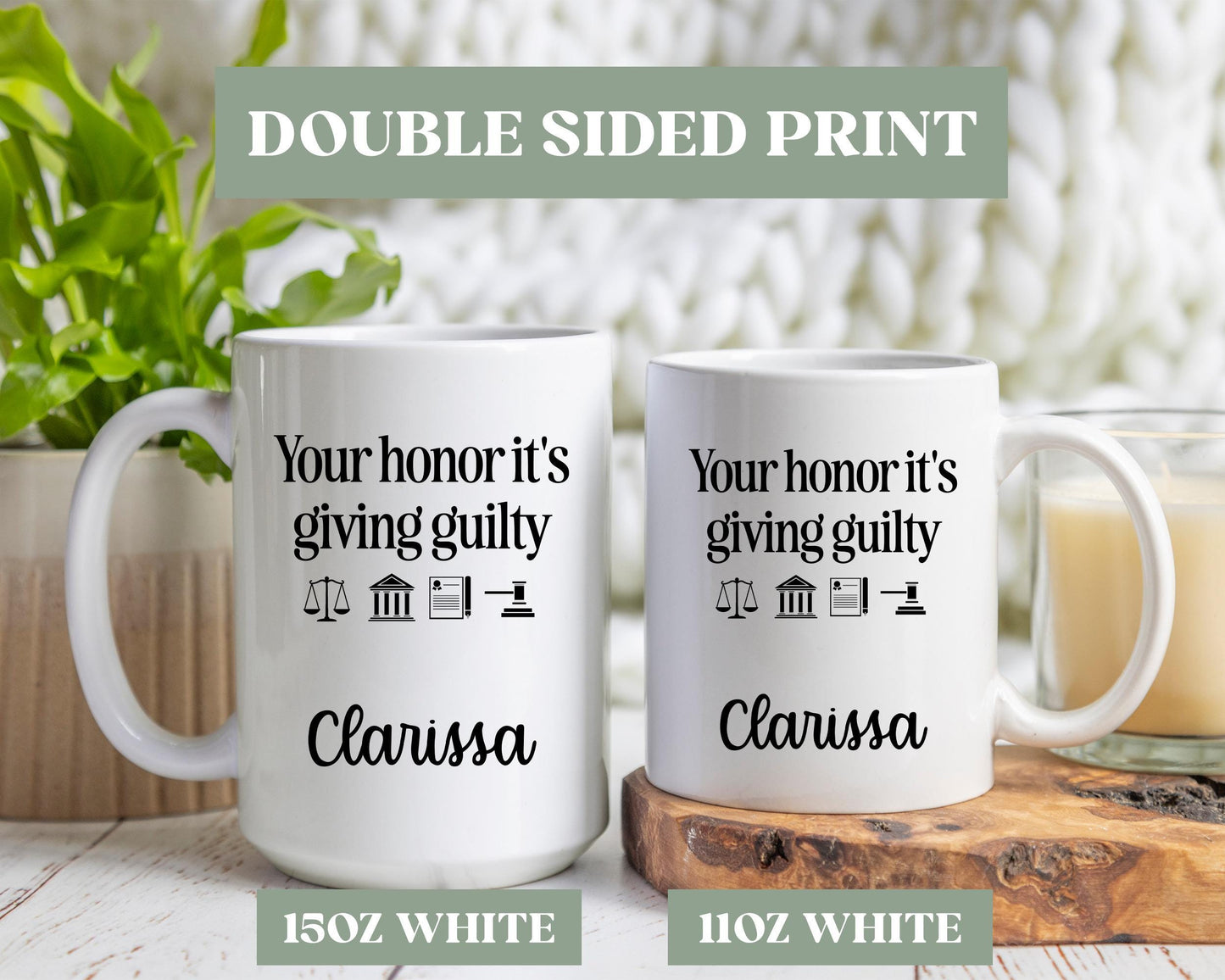 Your Honor Its Giving Guilty Mug, Personalized Law Student Graduation Gift, New Lawyer Gift, Personalized Lawyer Mug, Lawyer Gift, S4g704
