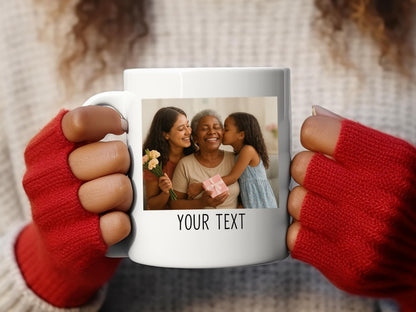 Custom Photo Mug, White Ceramic 11oz, Family Picture Cup