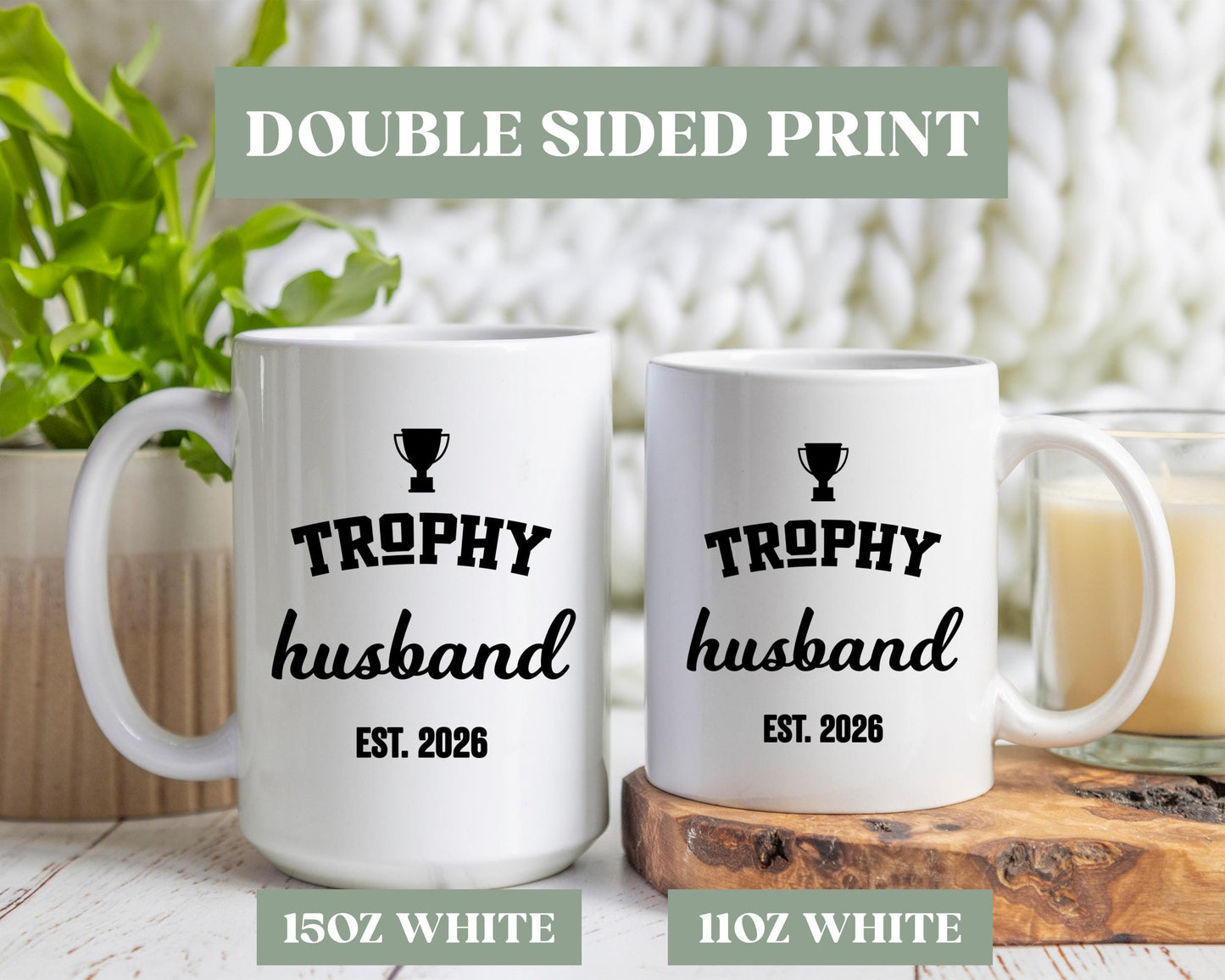 Personalized Trophy Husband Coffee Mug, Trophy Husband Coffee Cup, Husband Anniversary Mug Gift, Husband Gift From Wife, F34d40