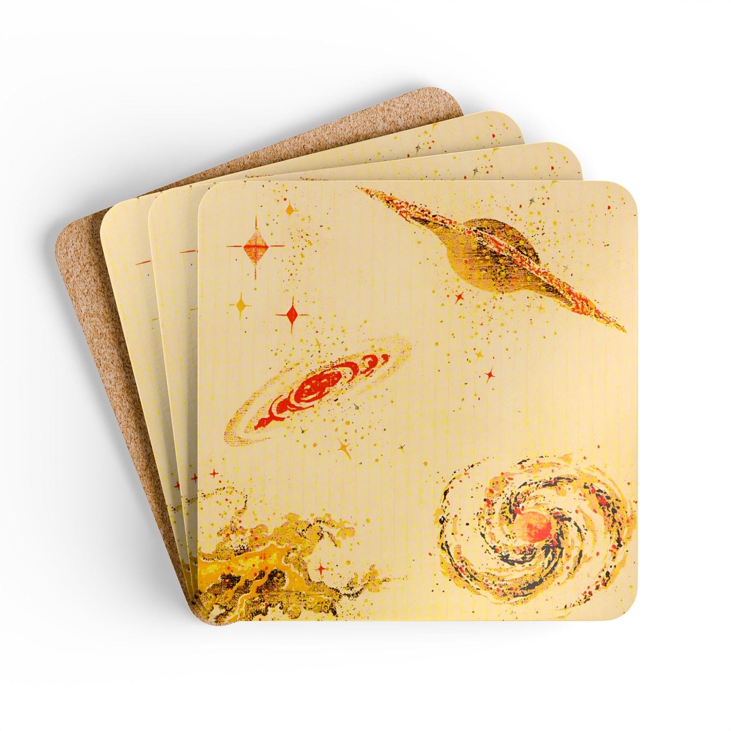 Cosmic Planets Cork Coaster Set — Space Lover Gift Home Decor