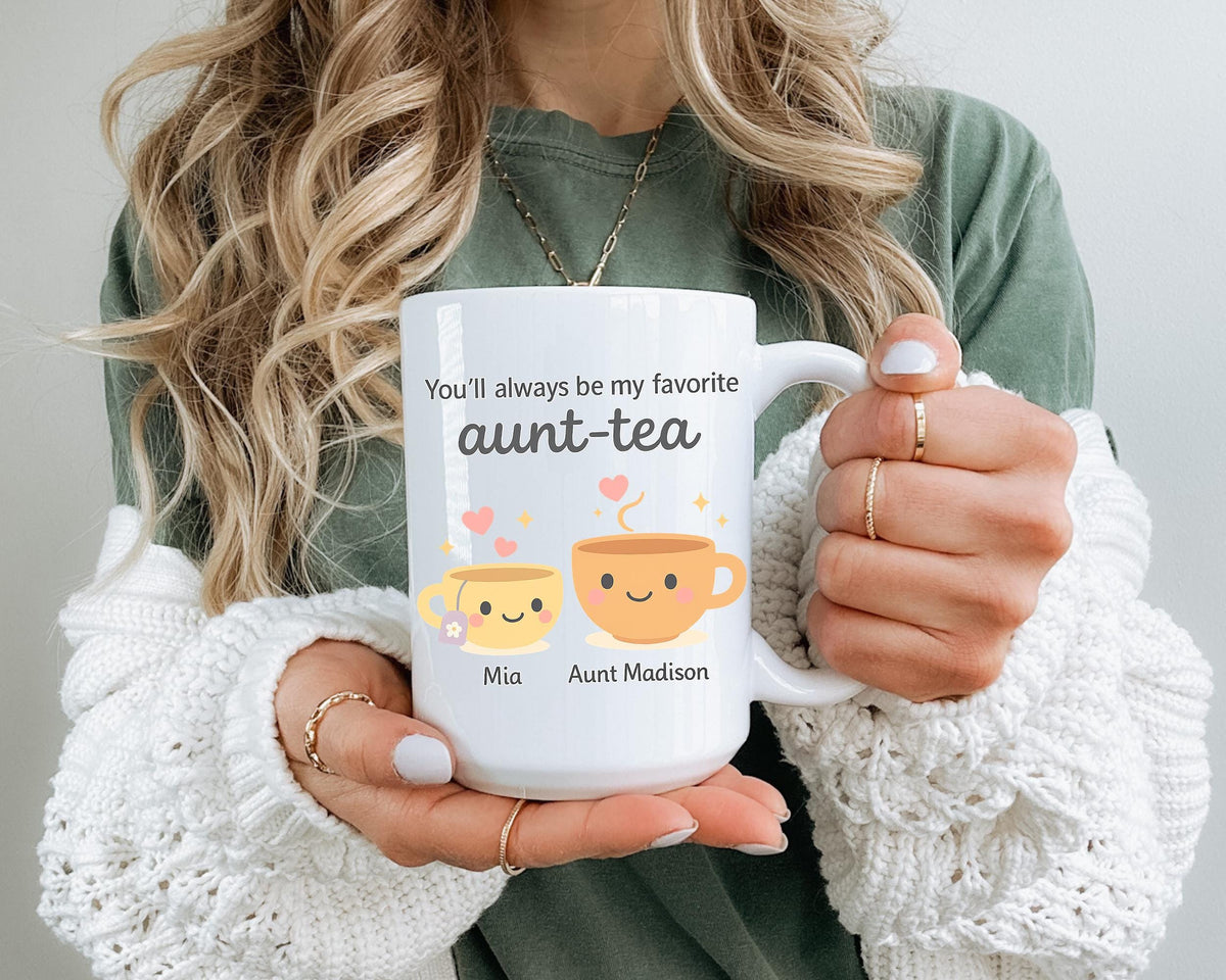 Personalized Favorite Aunt Mug – Custom Ceramic Coffee Cup Gift