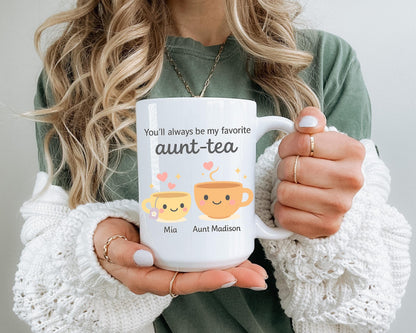 Personalized Favorite Aunt Mug – Custom Ceramic Coffee Cup Gift