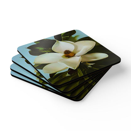 Magnolia Botanical Cork Coaster Set of 4 — Southern Floral Home Decor