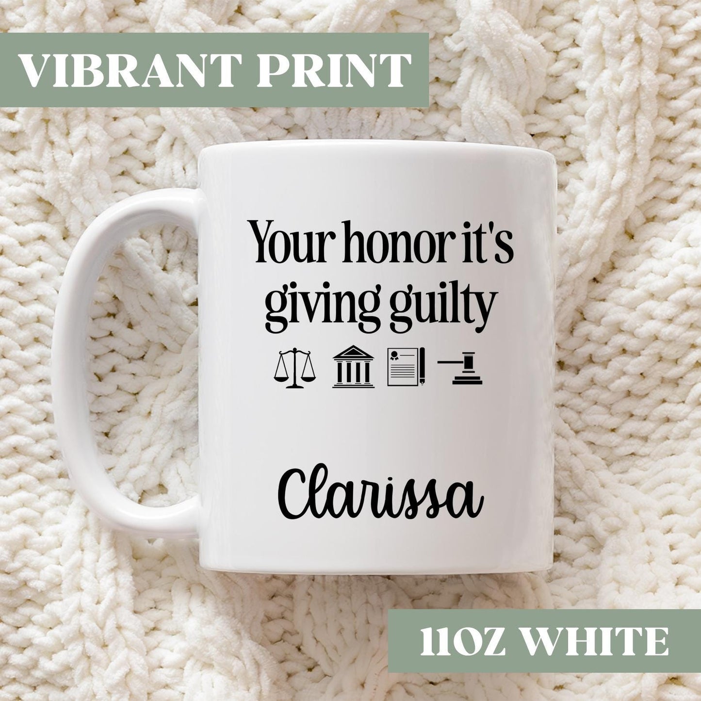 Your Honor Its Giving Guilty Mug, Personalized Law Student Graduation Gift, New Lawyer Gift, Personalized Lawyer Mug, Lawyer Gift, S4g704