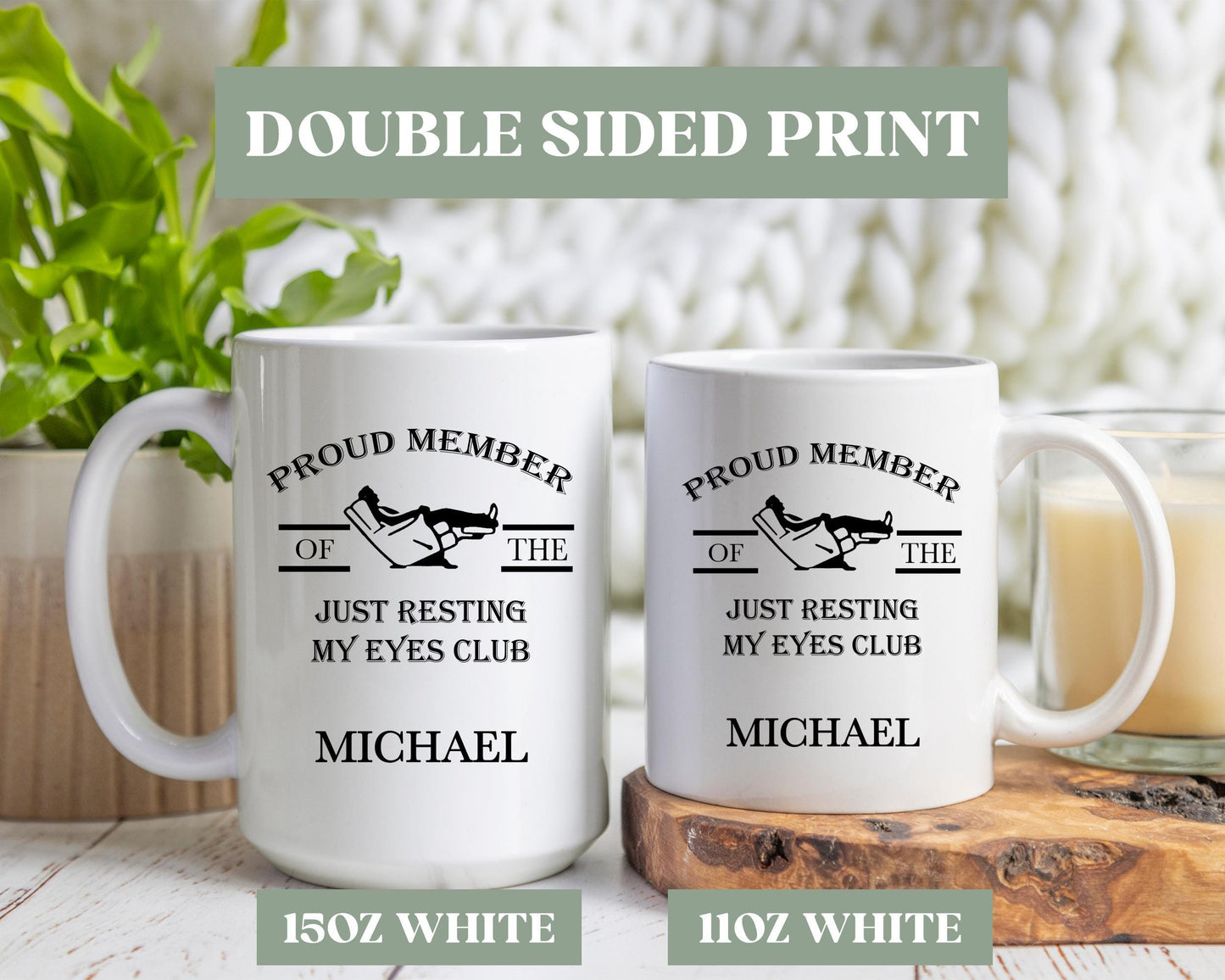 Custom Dad Coffee Mug, Just Resting My Eyes Mug, Personalized Dad Coffee Cup, Dad Birthday Mug Cup Gift, Gift For Dad, S4g725