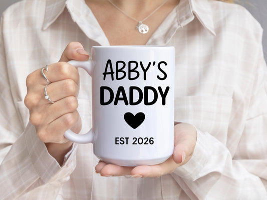 Personalized Daddy Mug New Dad Gift From Daughter Custom Name Established Year Coffee Cup Fathers Day Keepsake