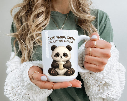 Zero Panda Given Coffee Mug - Funny Caffeine Lover Gift