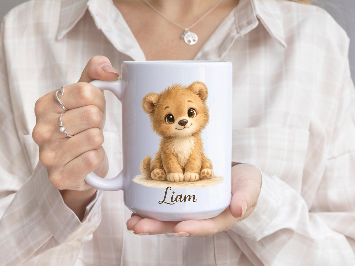 Personalized Baby Bear Mug, Custom Name Nursery Keepsake
