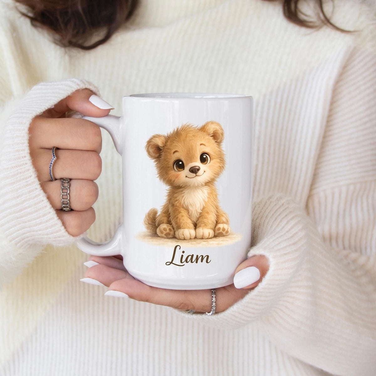 Personalized Baby Bear Mug, Custom Name Nursery Keepsake