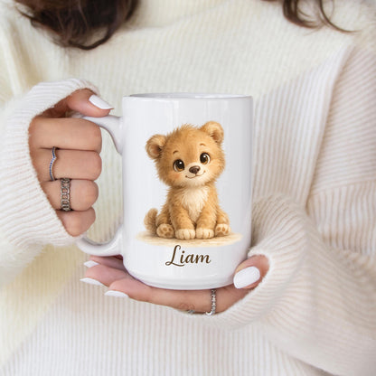 Personalized Baby Bear Mug, Custom Name Nursery Keepsake