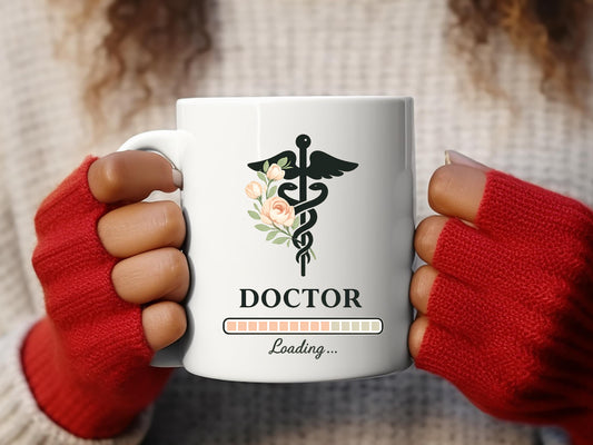 Doctor Loading Mug, Floral Medical Symbol - Gift For Healthcare Workers