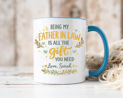 Personalized Father In Law Mug, Personalized Ceramic Coffee Cup