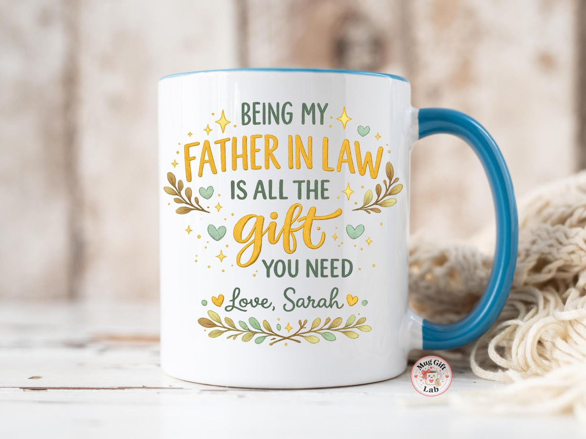 Personalized Father In Law Mug, Personalized Ceramic Coffee Cup